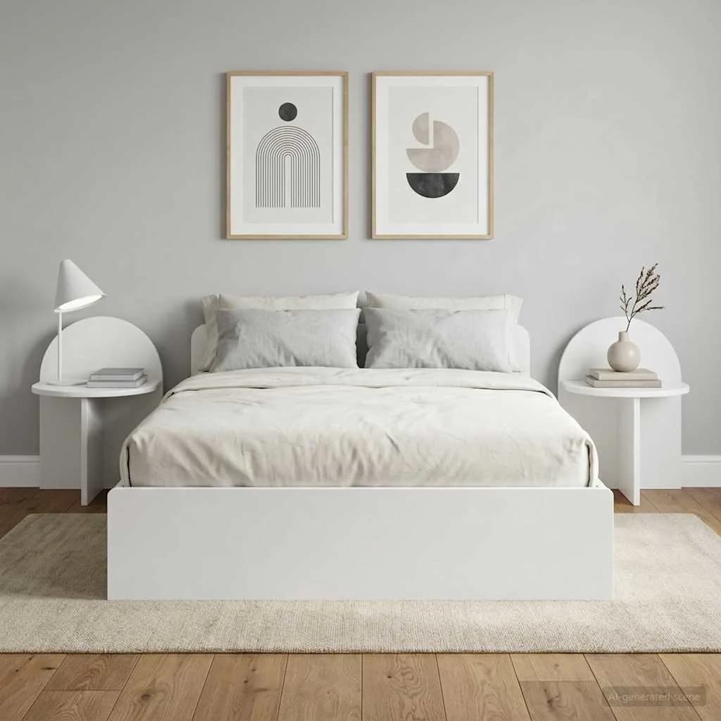 Nočna omarica 2 kos Bela 40 x 35,5 x 45,5 cm - slika 4