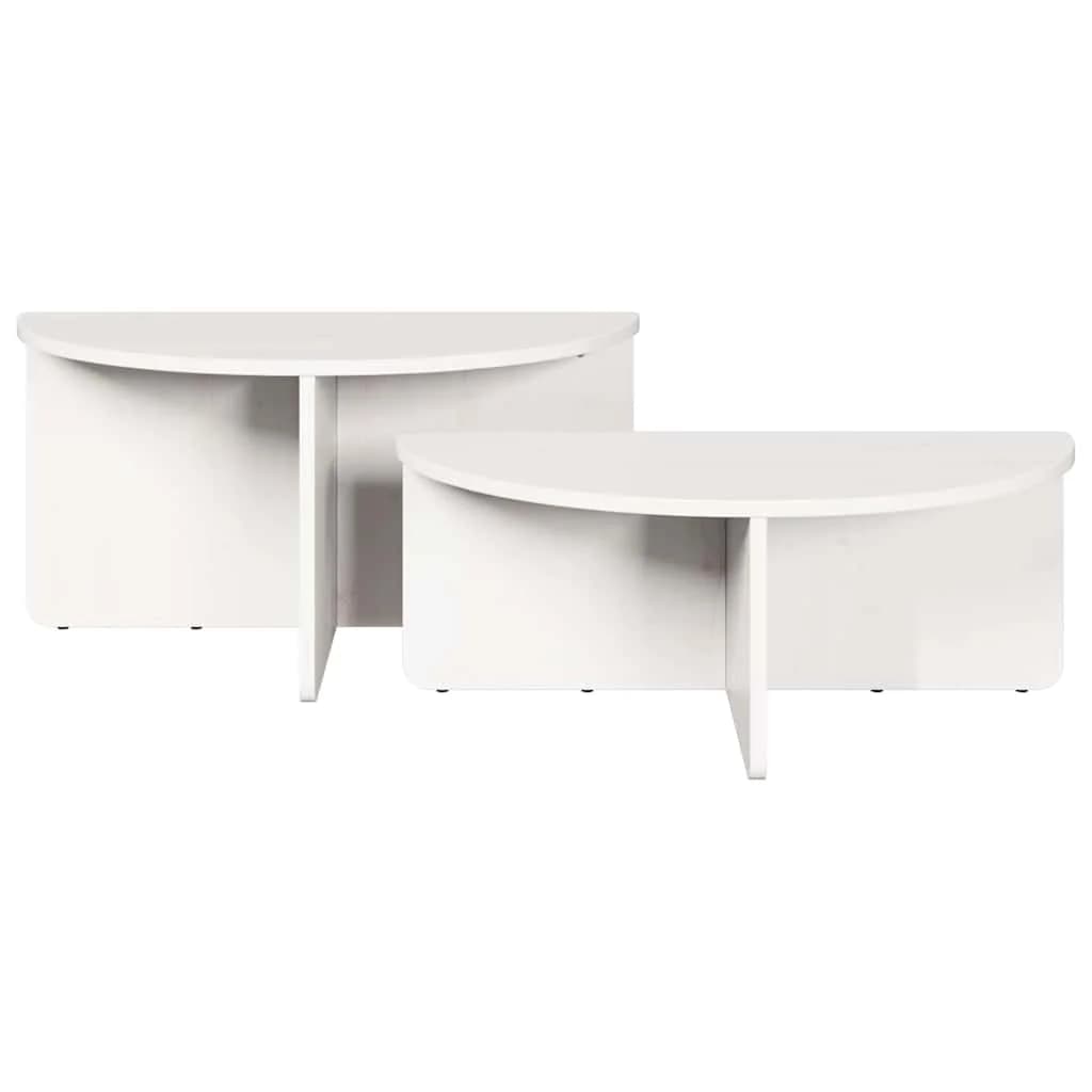 Klubska miza 2 kos Bela 79 x 39,5 x 40 cm Trdna borovina - slika 9