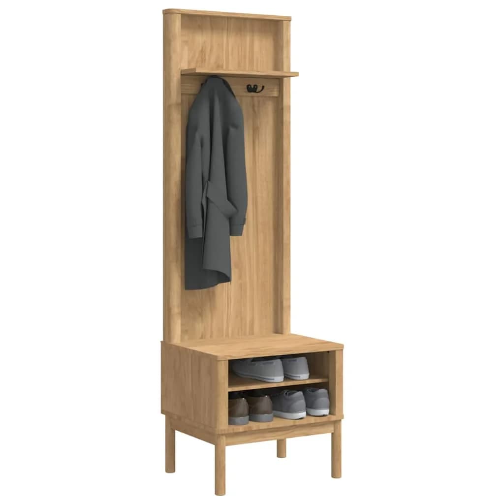 Omara za hodnik s polico FLORO Voskast rjav 50 x 40 x 158 cm - slika 3