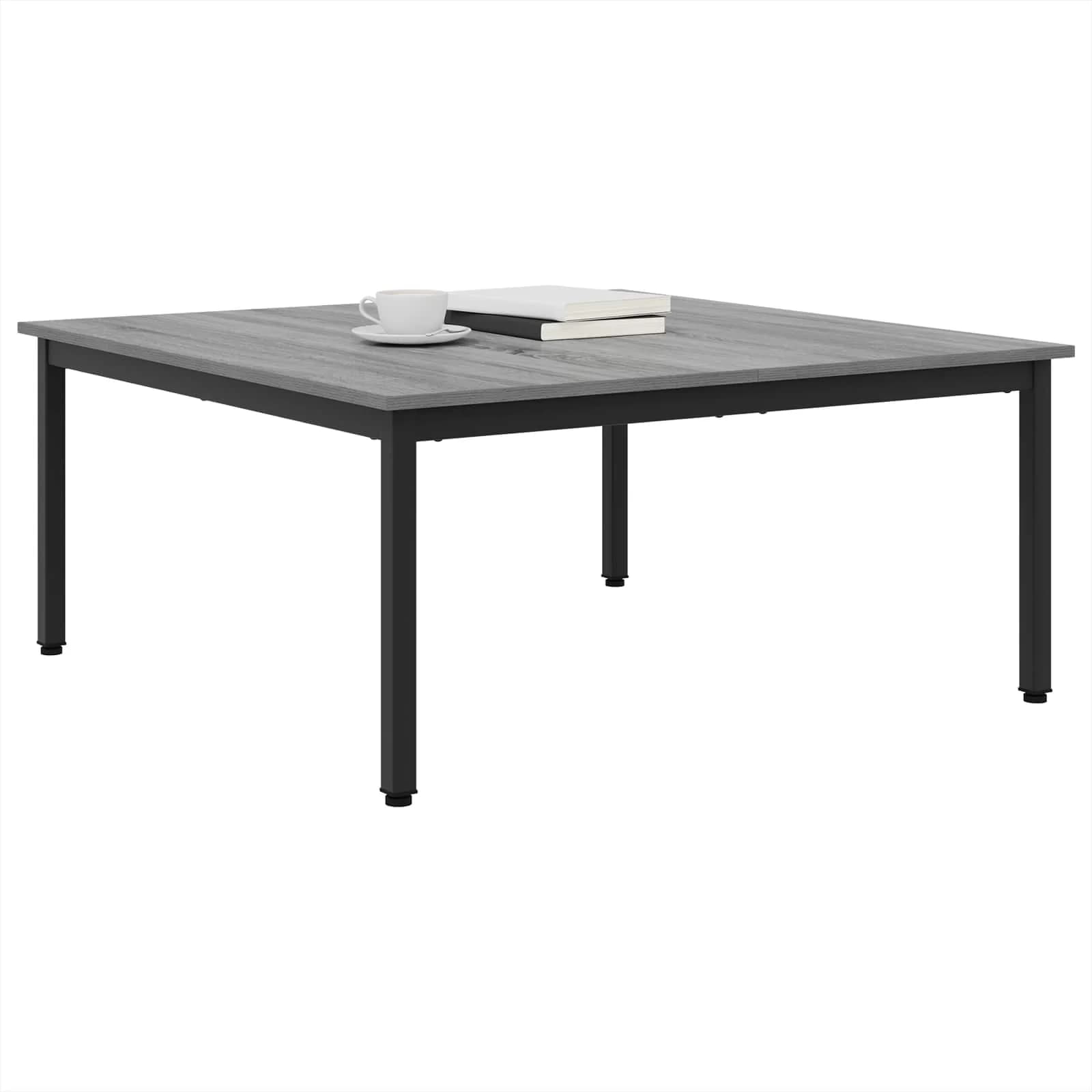 Klubska miza Siva Sonoma 100 x 100 x 45 cm Inženirski les - slika 3
