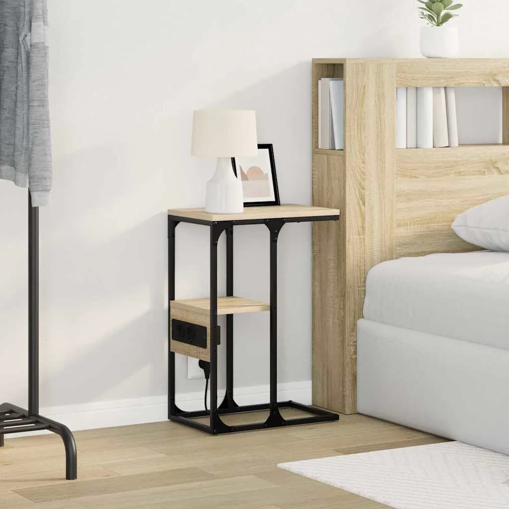 Nočna omarica Sonoma hrast 41,5 x 26 x 60,5 cm Inženirski les - slika 5