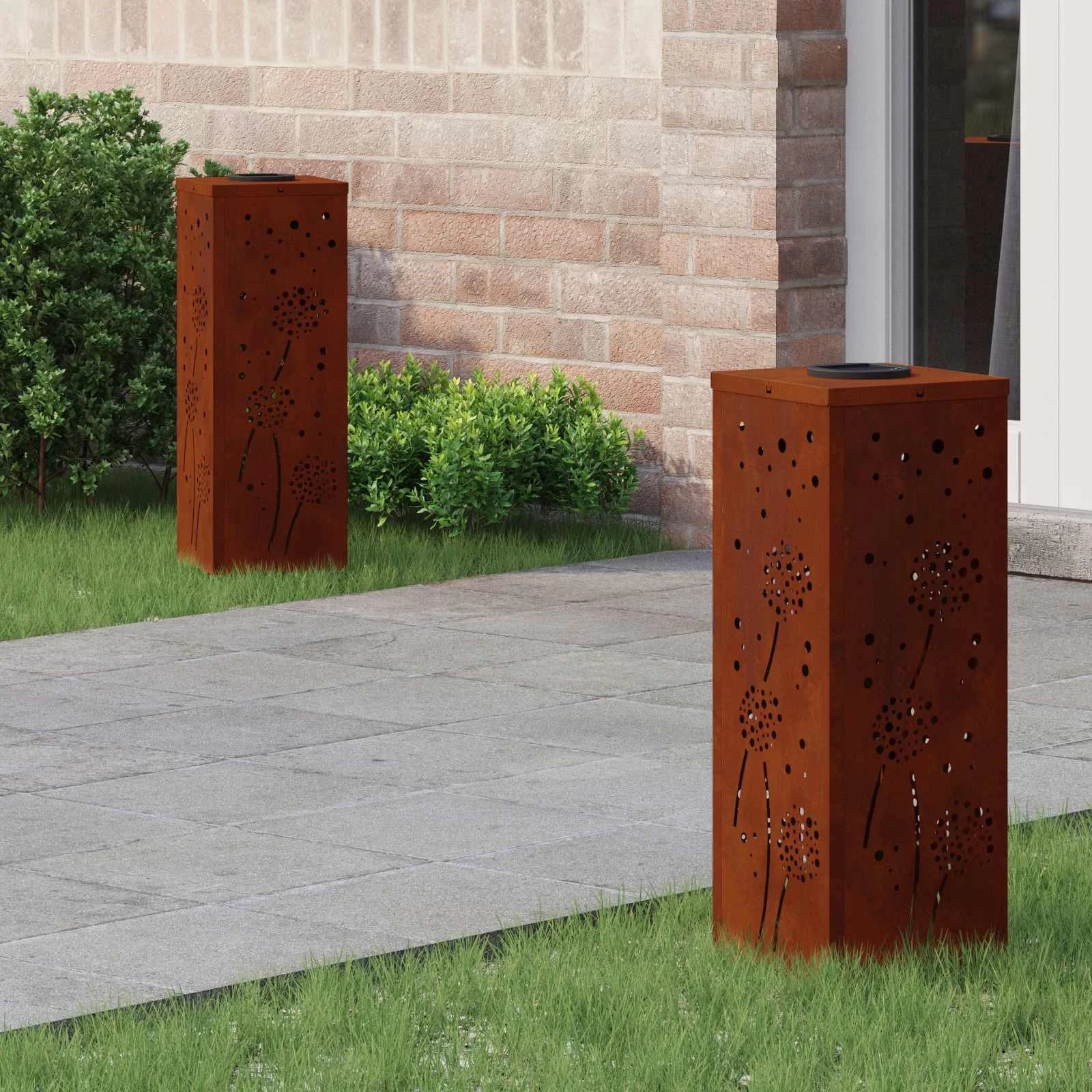 Solarno LED svetilo za pot 2 kos Toplo bela 18 x 18 x 50 cm
