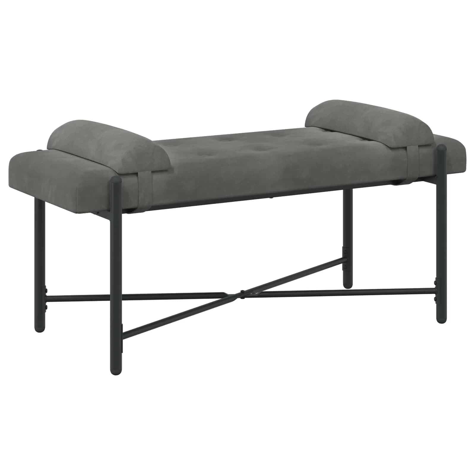 Klubska klop z gumbi in vzglavniki Temno siva 110 x 40 x 46 cm - slika 2