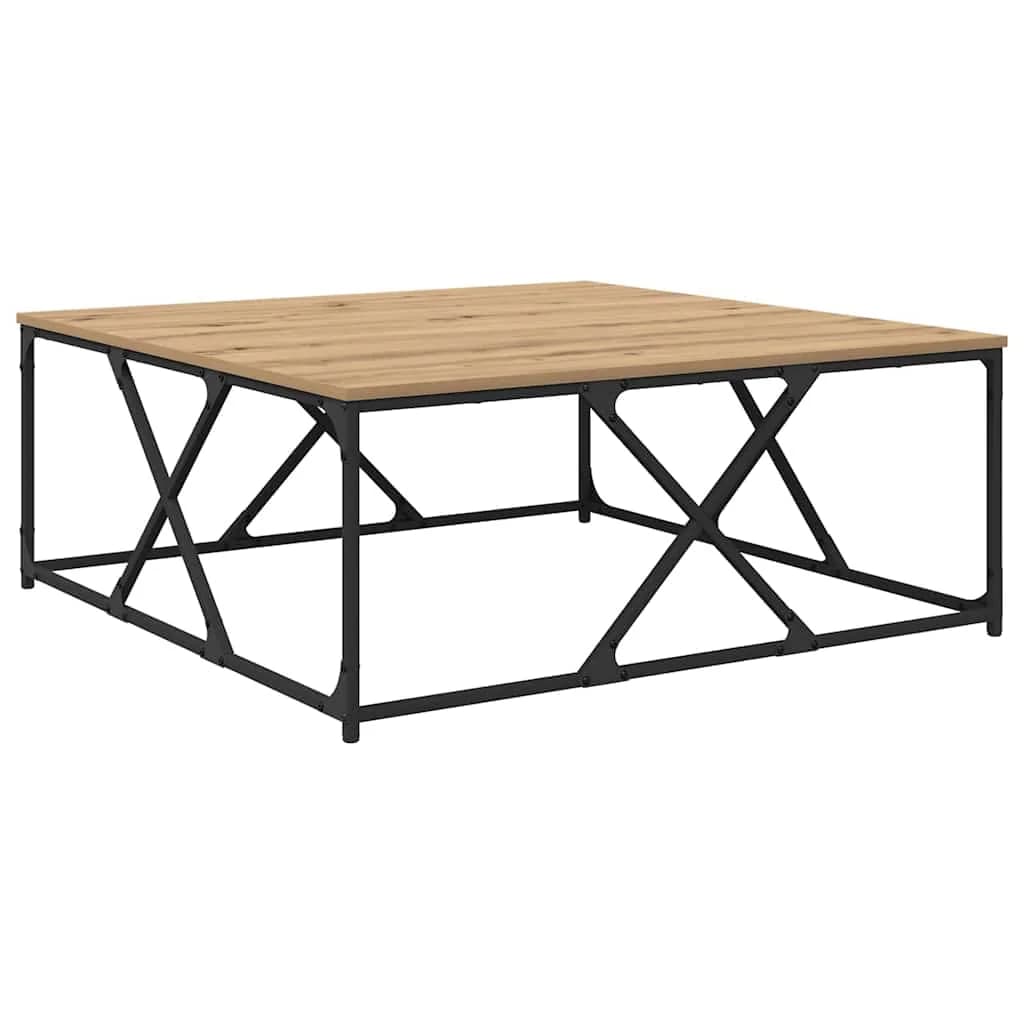 Klubska miza Umetni hrast 100 x 100 x 40 cm Inženirski les - slika 2