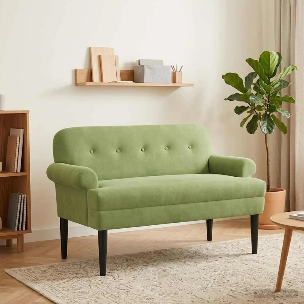 Dvojnica s gumbi Svetlo zelena 120 x 66 x 78 cm Žamet