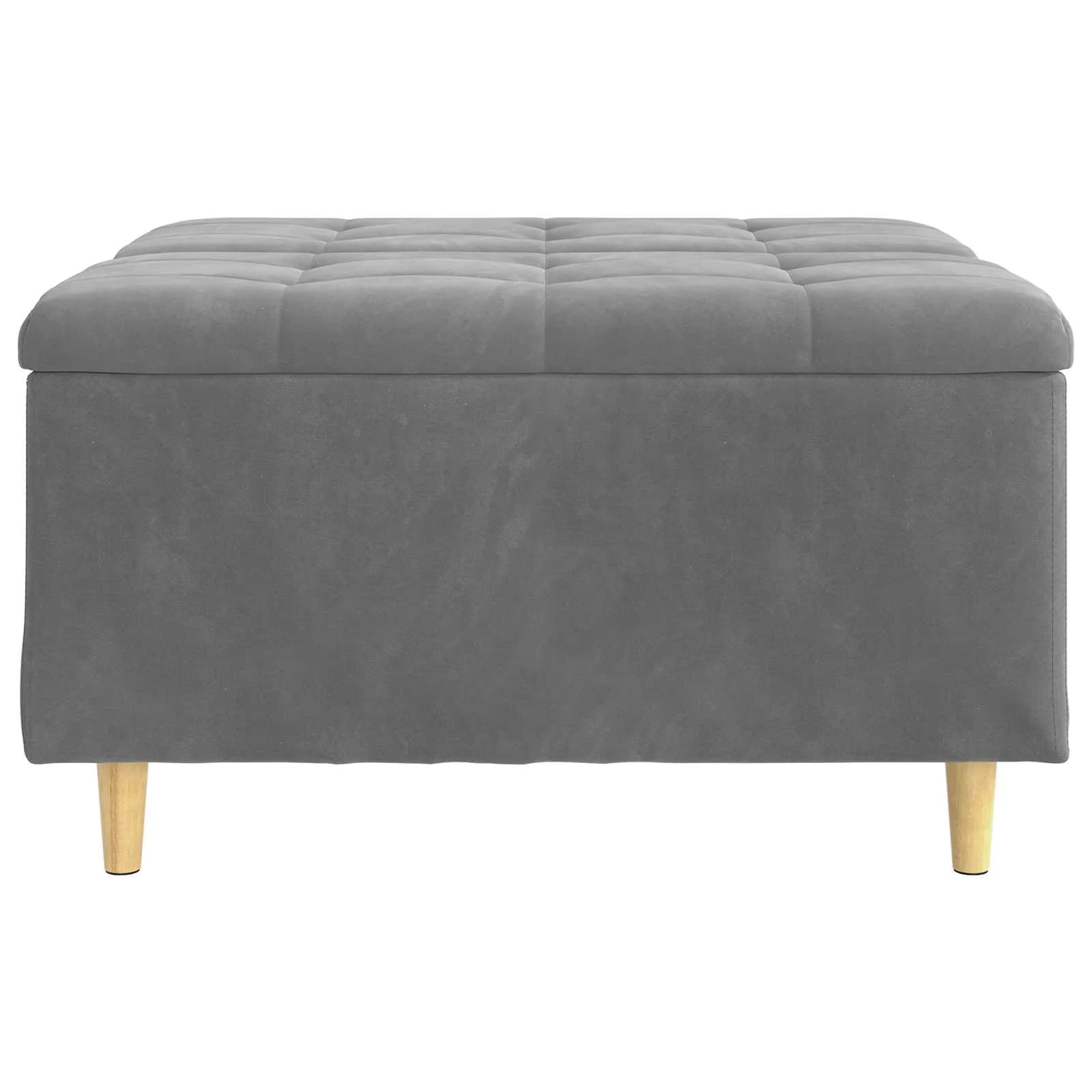 Shranjevalna tabureta Temno siva 80 x 80 x 45 cm Žamet - slika 6