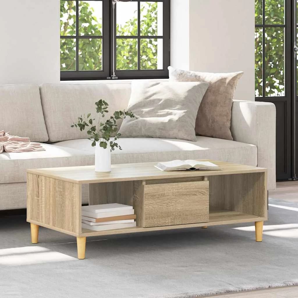 Klubska miza Sonoma hrast 102 x 55 x 35 cm Inženirski les - slika 4