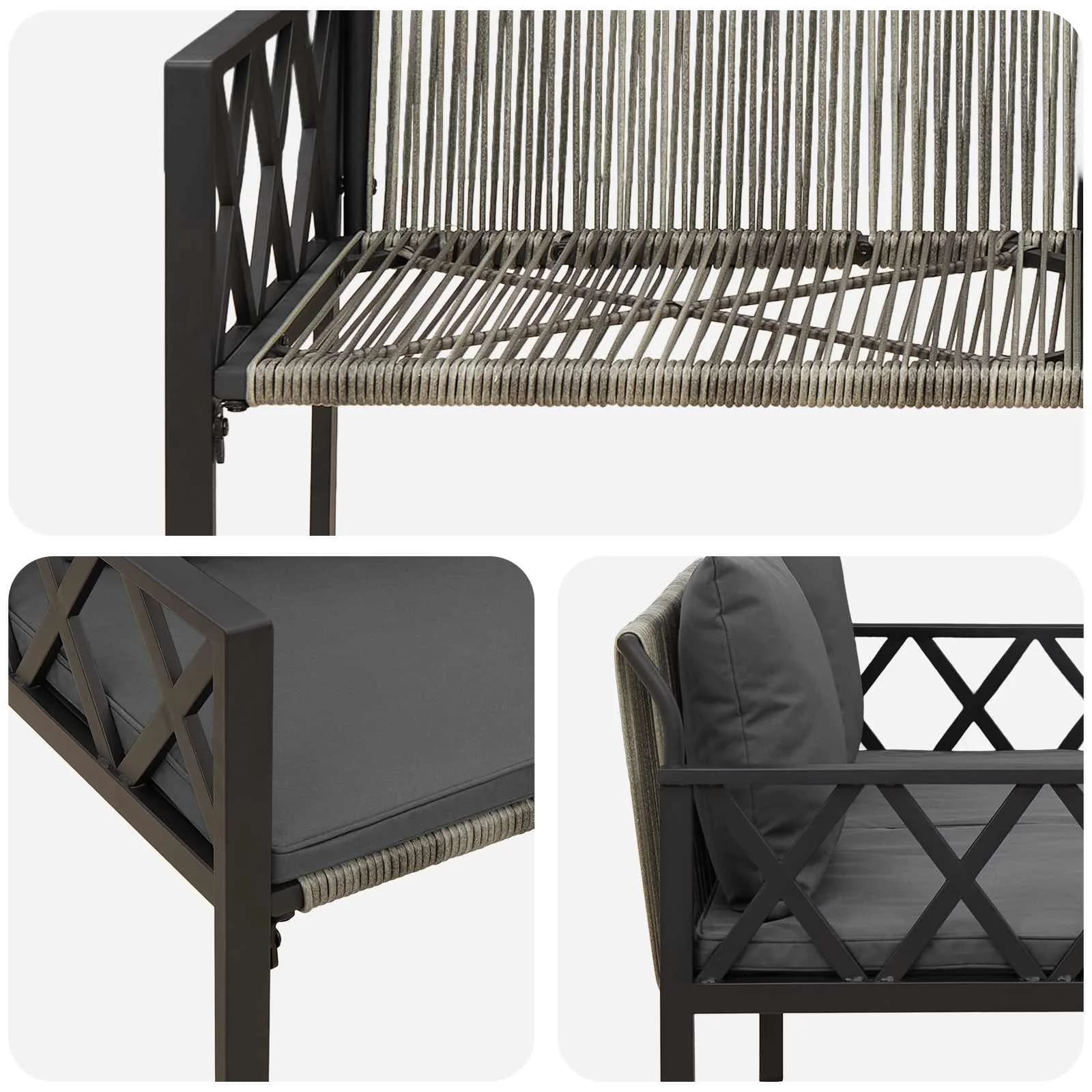 Zunanje klopi 2 -Seater 116 x 56 x 75 cm poli ratan - slika 8