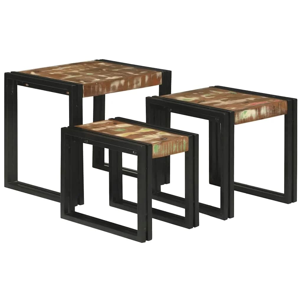 Nesting miza 3 kos Rjava in črna 50 x 40 x 45 cm - slika 6