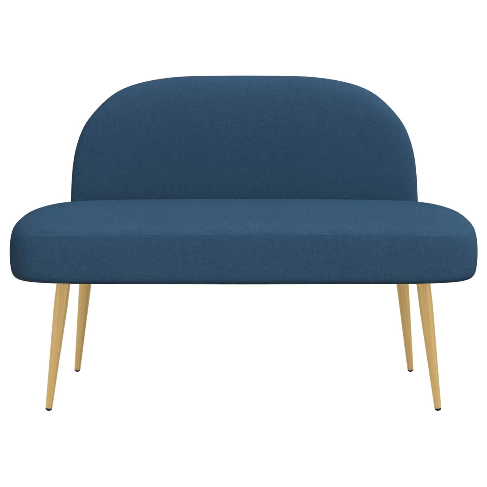 Oblazinjena klop z naslonom Modra 110 x 60 x 76 cm Poliester - slika 3