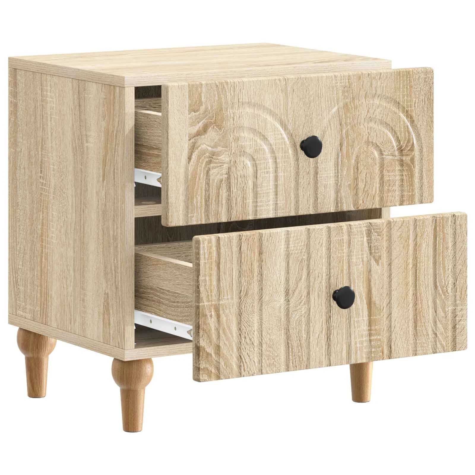 Nočna omarica Sonoma hrast 43 x 34,5 x 48 cm Inženirski les - slika 4