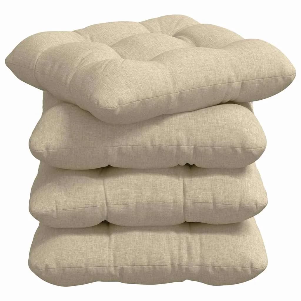 Sedežne blazine 4 kos Blago Krem 40 x 40 x 12 cm - slika 2