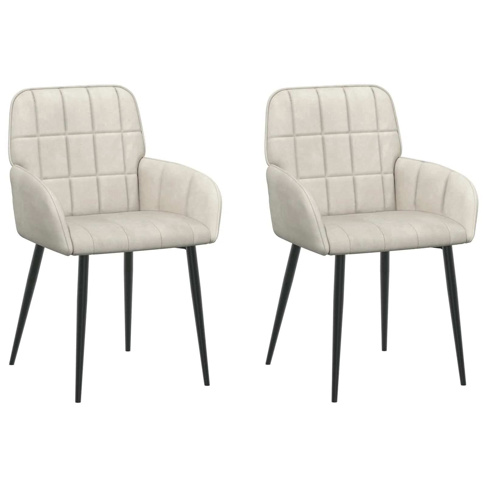 Jedilni stoli 2 kos Žamet Krem 57 x 50 x 85 cm - slika 2