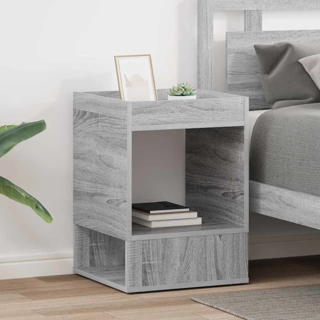 Stranska miza 2 kos Siva Sonoma 40 x 40 x 56 cm Inženirski les