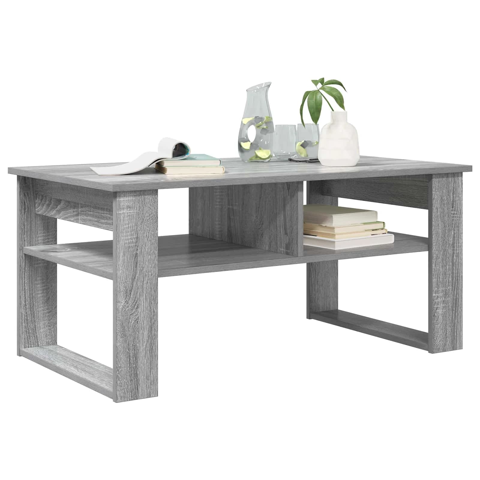Klubska miza Siva Sonoma 96 x 54 x 44 cm Inženirski les - slika 3