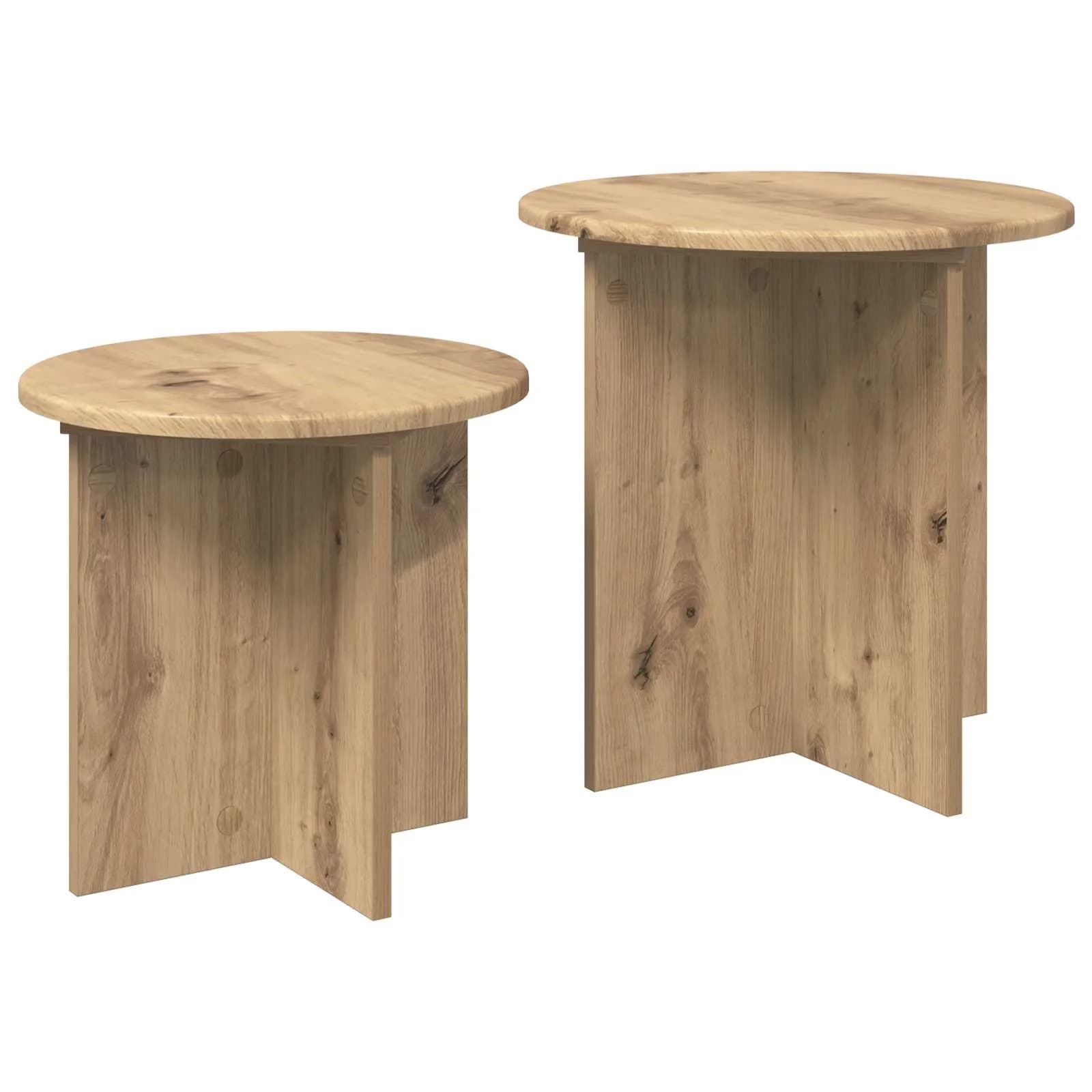 Komplet stranskih mizic 2 kos Artisan hrast Ø 45 x 45 cm - slika 5