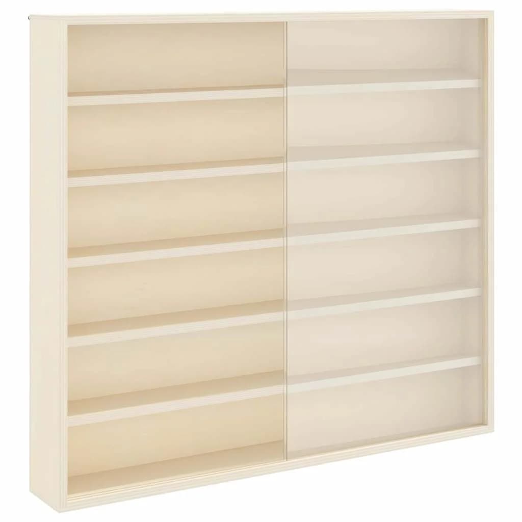Stenska vitrina s polico Bež 60 x 8,5 x 54 cm Vezani les - slika 2