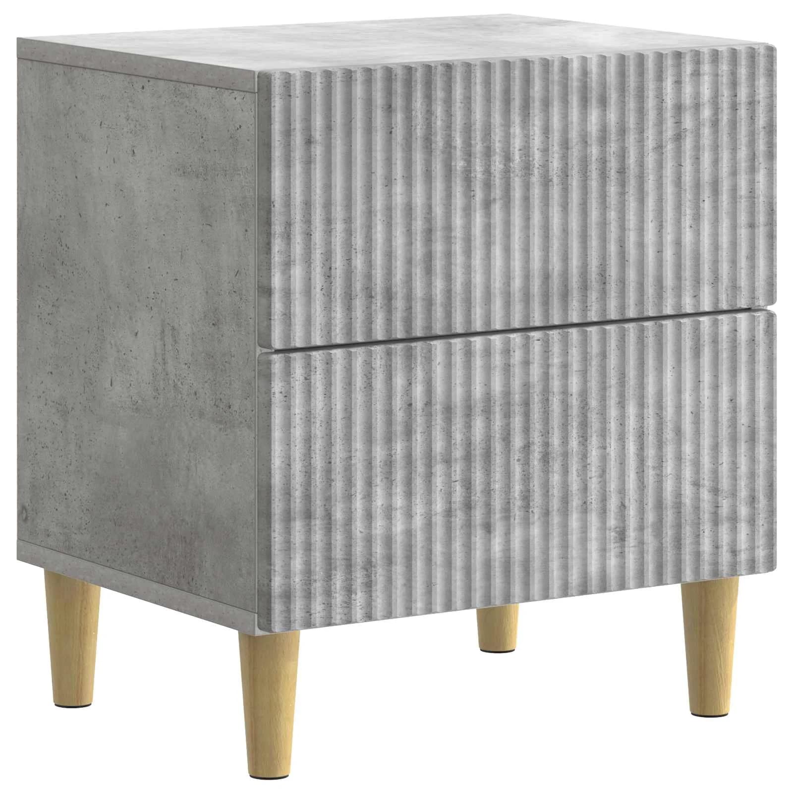 Nočna omarica Betonsko siva 43 x 34,5 x 48 cm Inženirski les - slika 2