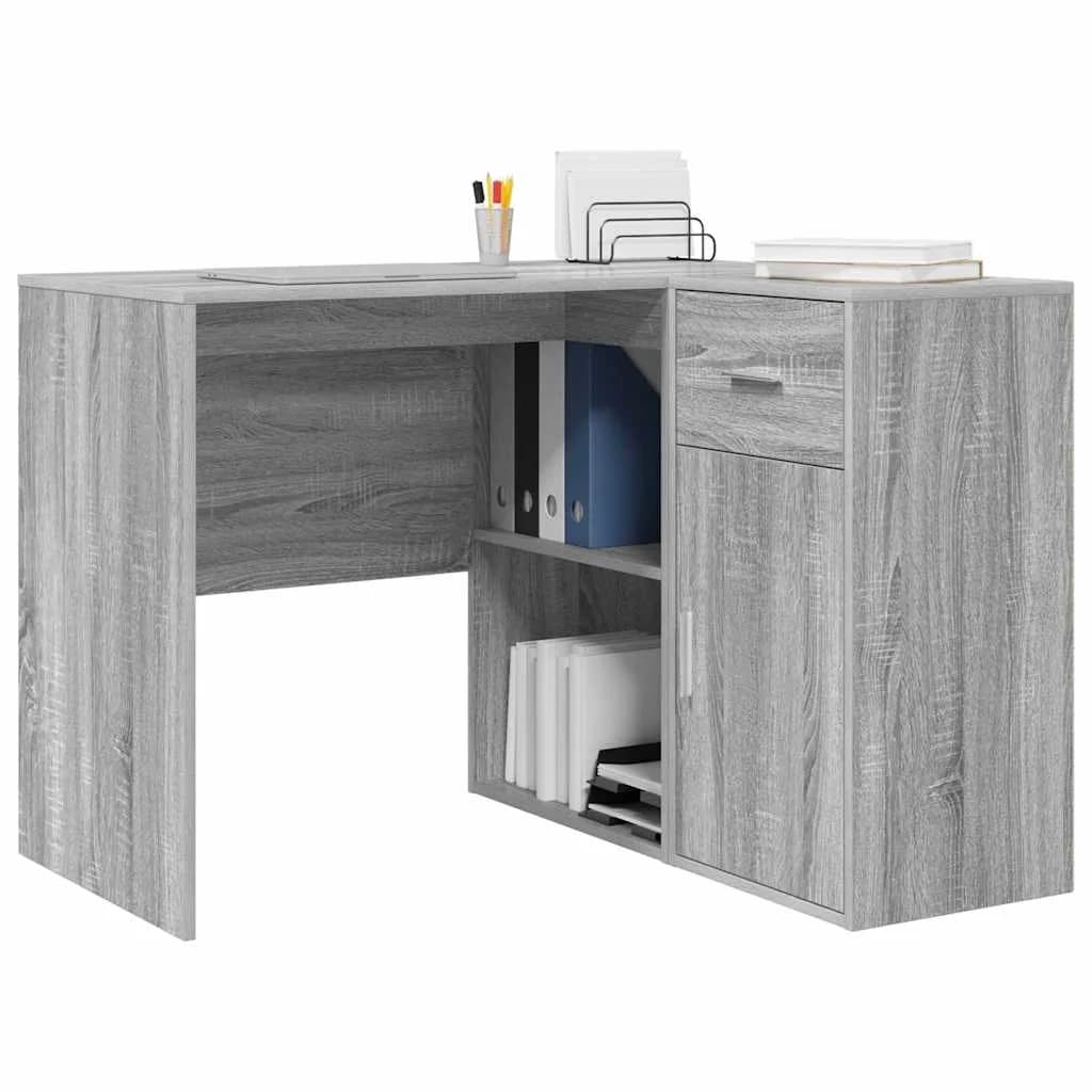 Kotniška miza s predalom Siva Sonoma 102 x 88 x 75 cm - slika 3