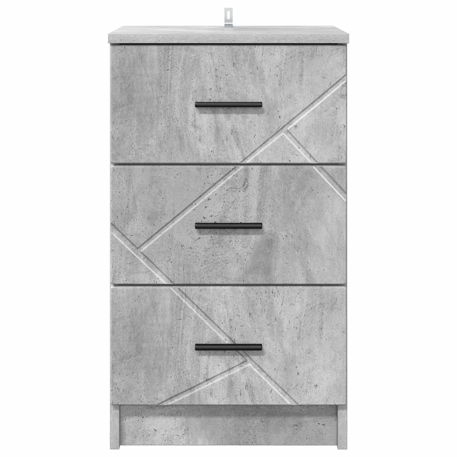 Nočna omarica Betonsko siva 38 x 38 x 66 cm Inženirski les - slika 6