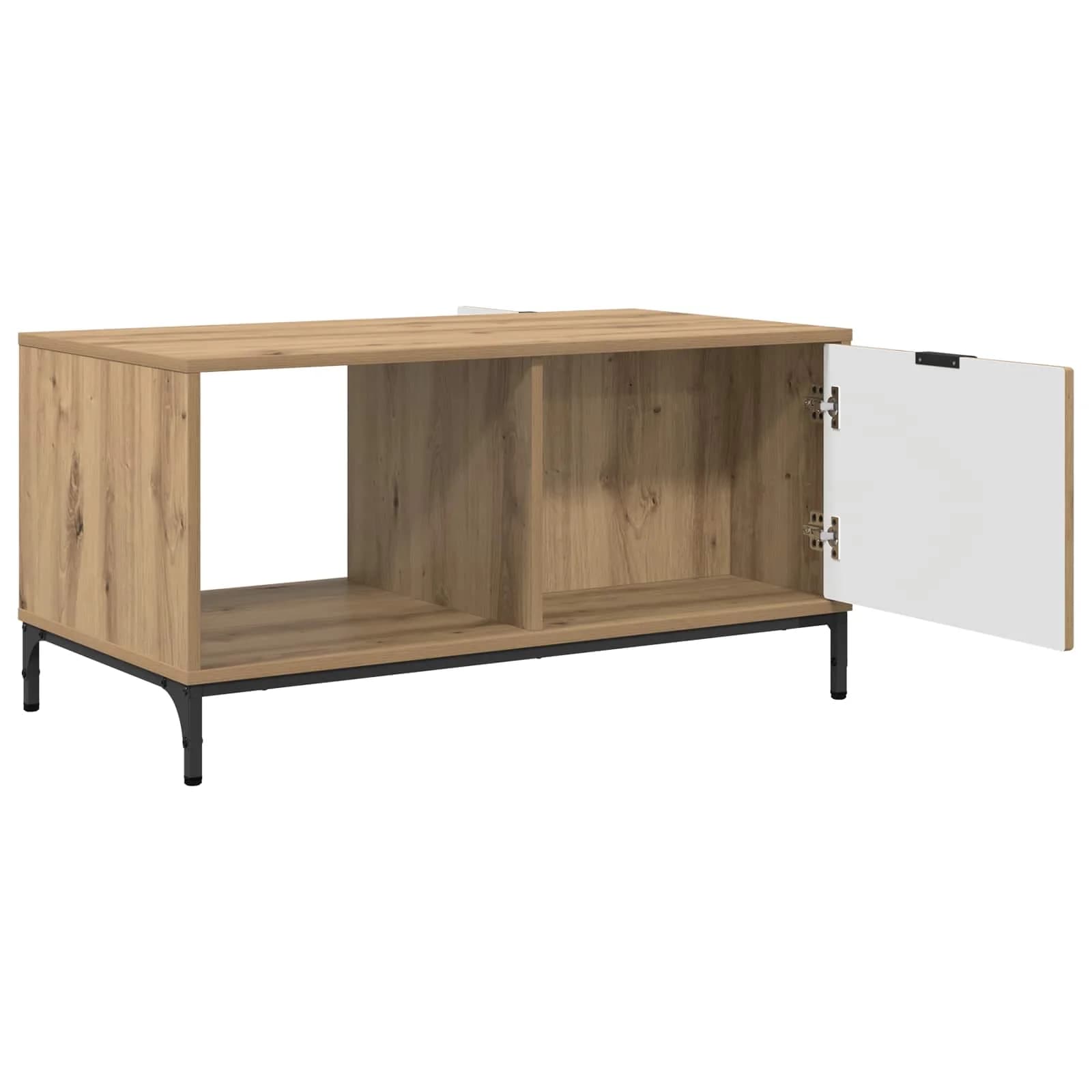 Klubska miza Umetni hrast 90 x 49 x 46 cm Inženirski les - slika 5