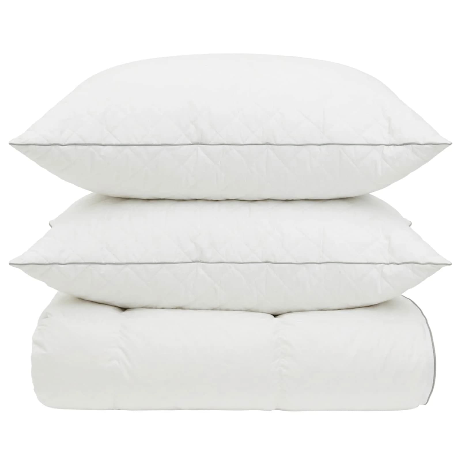 90% Gosji puh set odej FULDA 3 kos 135 x 220 cm 310 GSM Bela - slika 6