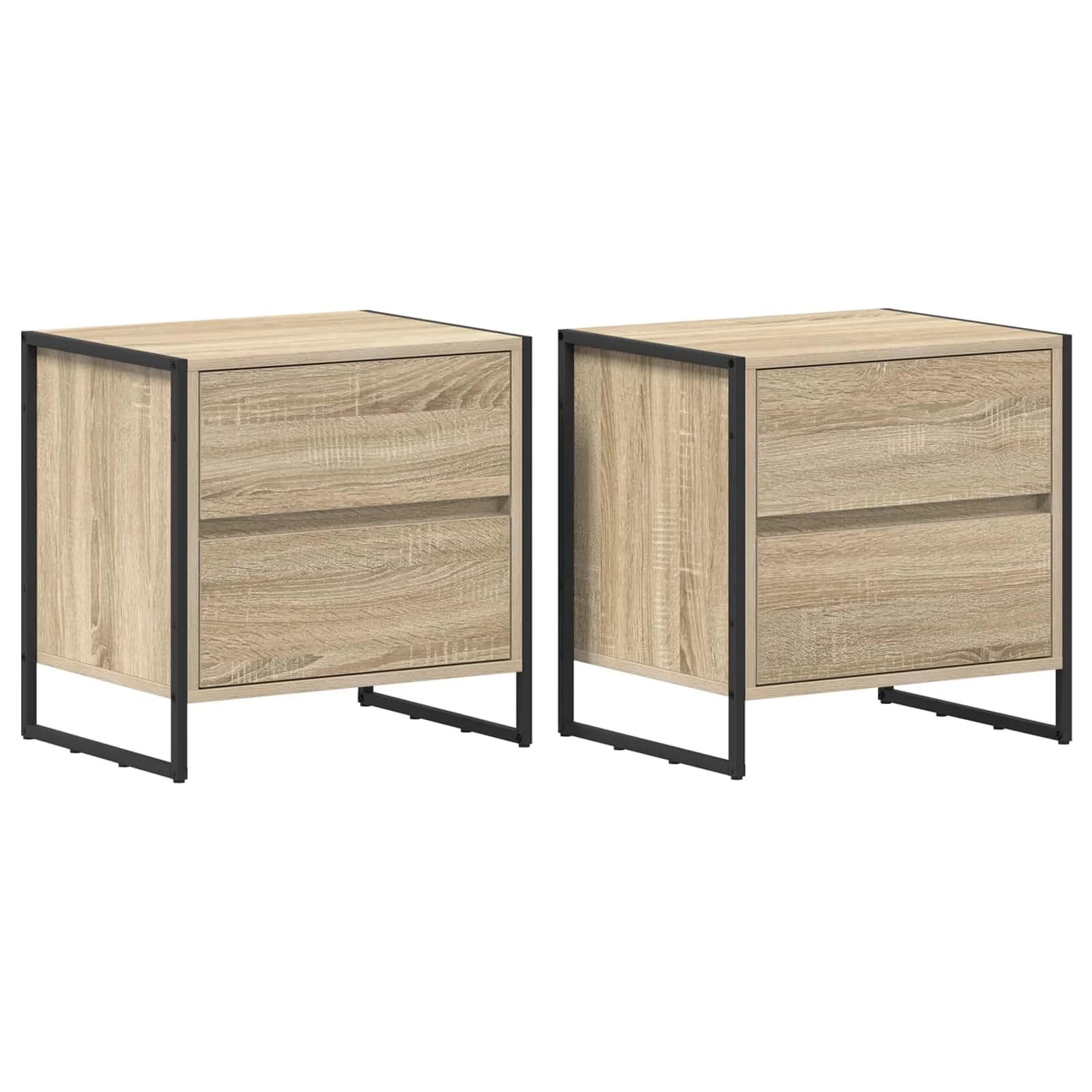Nočna omarica 2 kos Sonoma 50 x 39.5 x 50 cm Inženirski les - slika 2