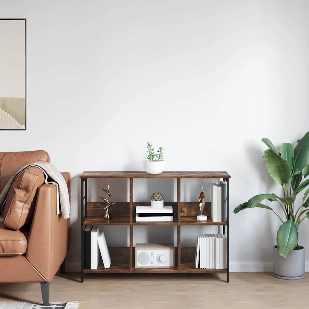 Knjižna polica 6 nivojev 102 x 32 x 72,5 cm Inženirski les - slika 4