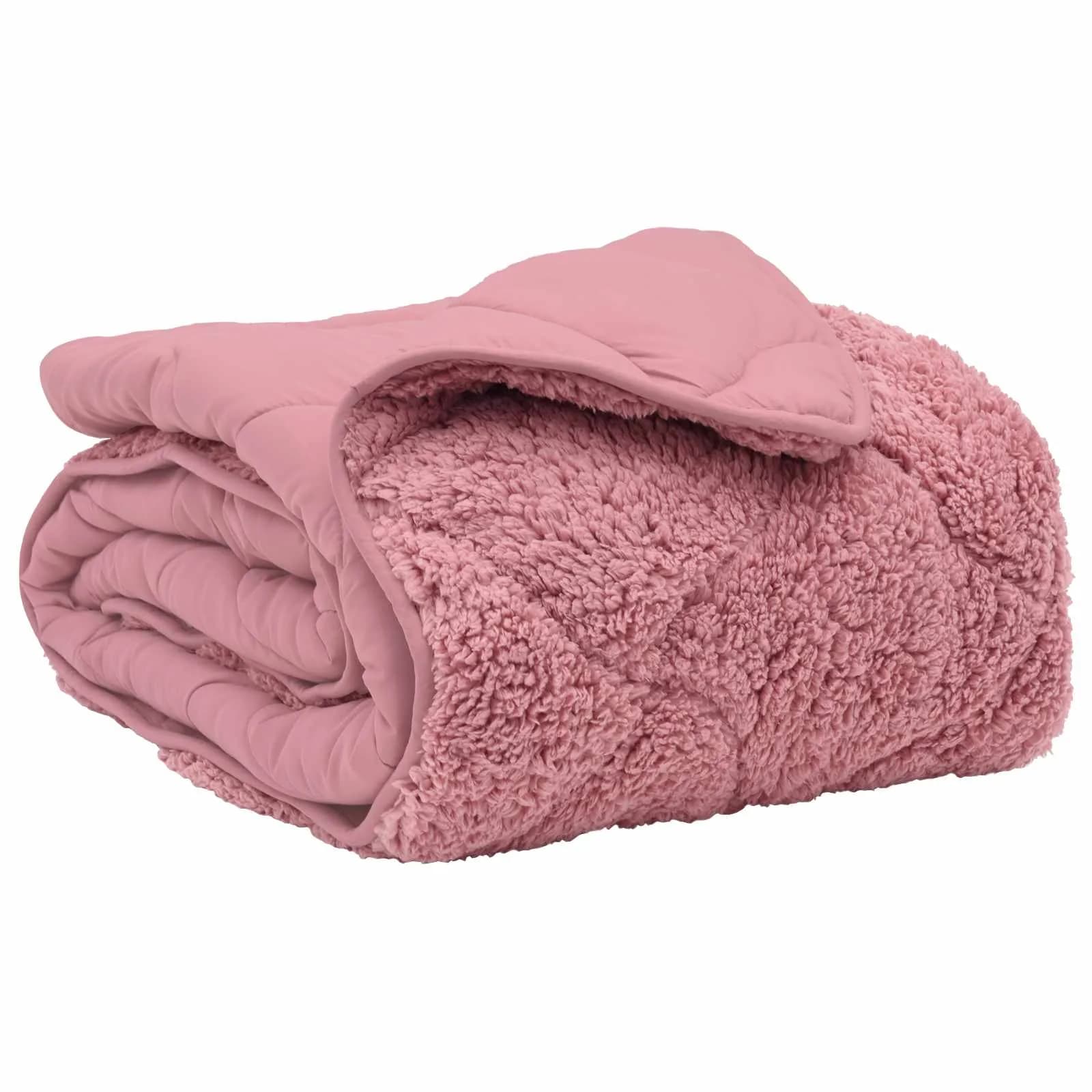 Zimska posteljnina Roza 200 x 200 cm Mikrofibra in Teddy flis - slika 2