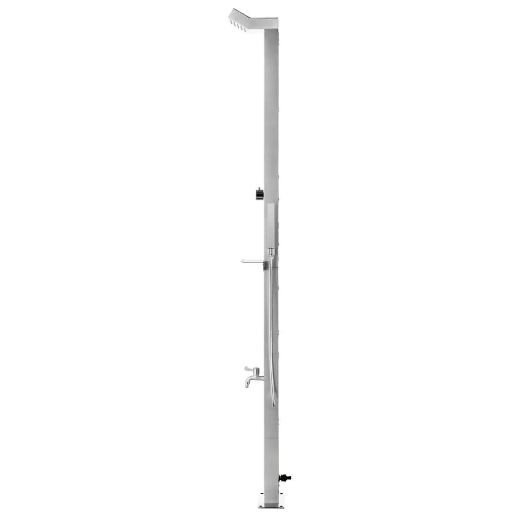 Vrtni tuš s sivim podstavkom 225 cm nerjaveče jeklo - slika 5