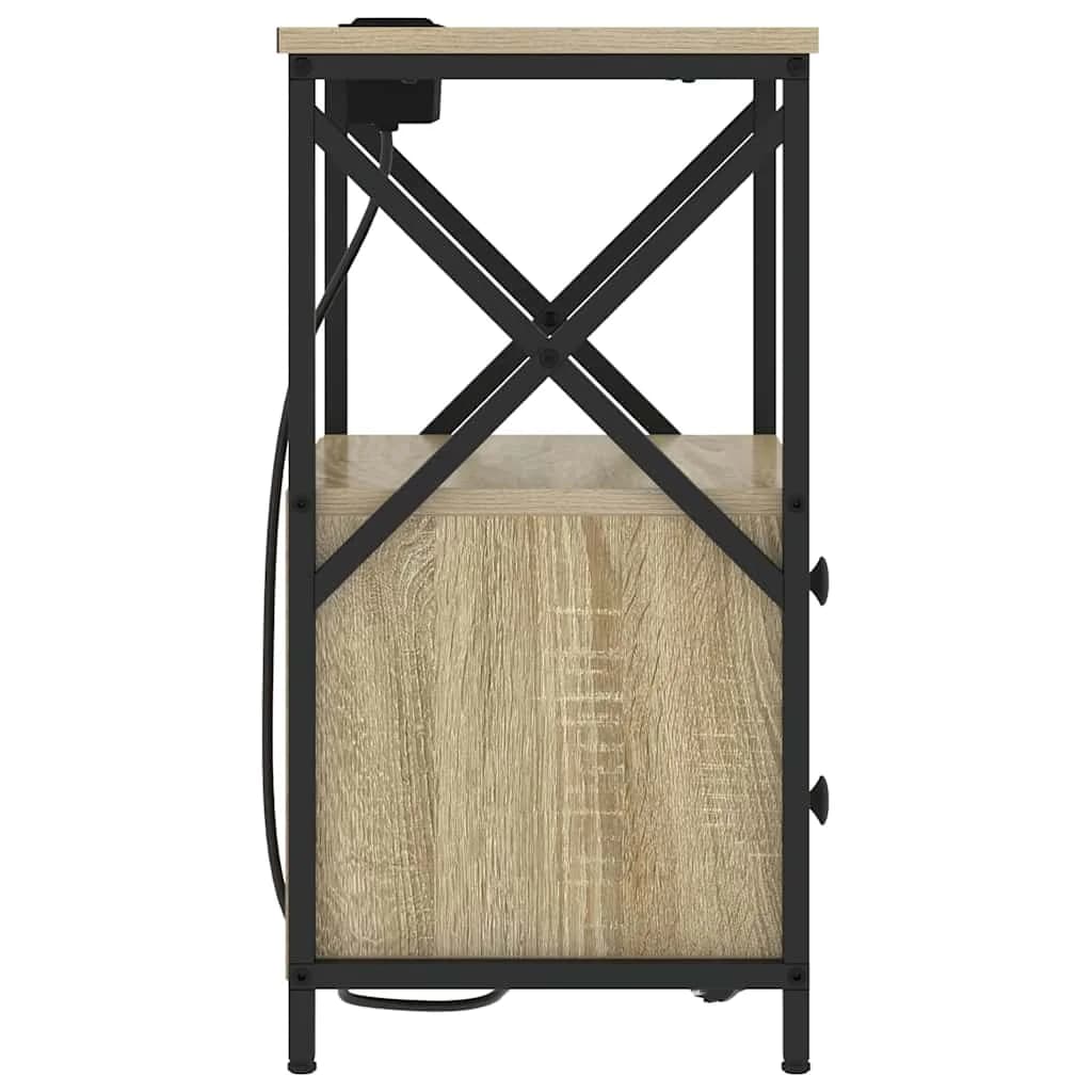 Nočna omarica 2 kos Sonoma hrast 40 x 31 x 60 cm Inženirski les - slika 8