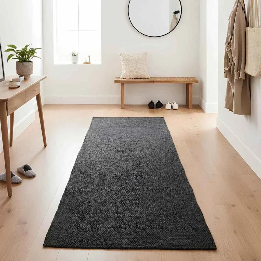 Preproge za površine Temno siva 80 x 250 cm Juta - slika 2