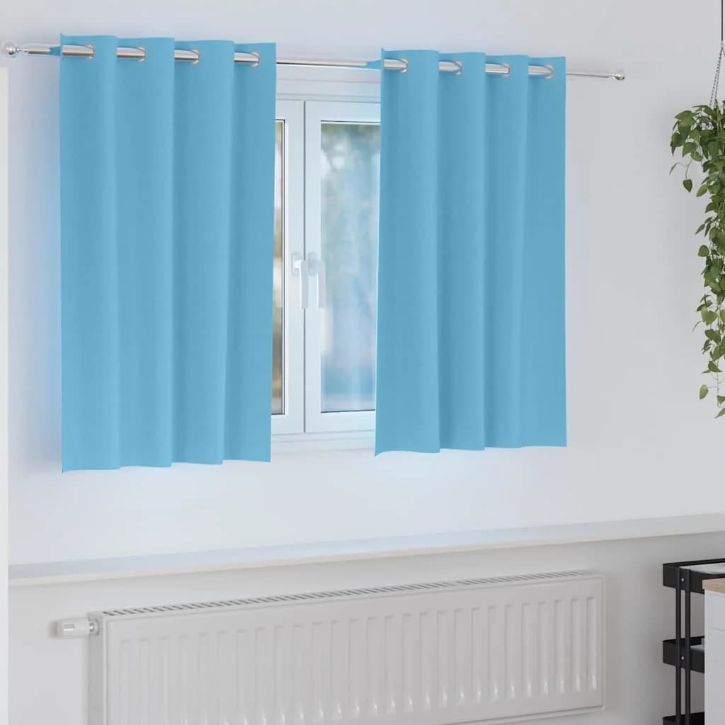 Zavese za zatemnitev z obroči 2 kos Sveta modra 140 x 140 cm