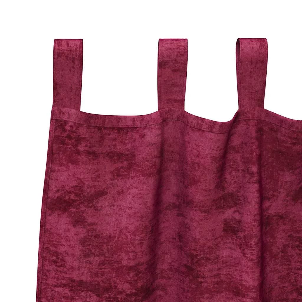 Velvete zavese 2 kos Vinorodna rdeča 140 x 140 cm Žamet - slika 5