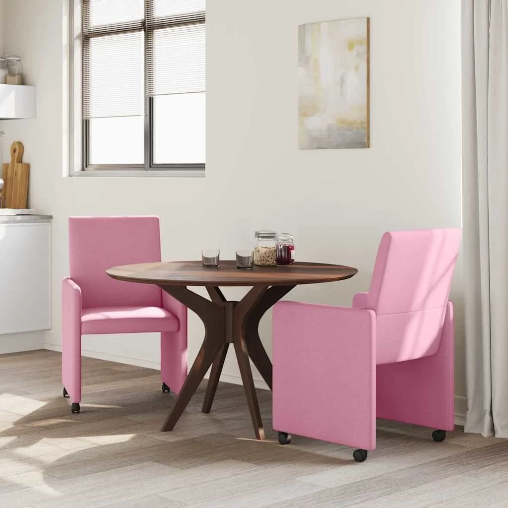 Jedilni stoli s kolesi 2 kos blago Roza 57 x 66 x 94 cm - slika 3
