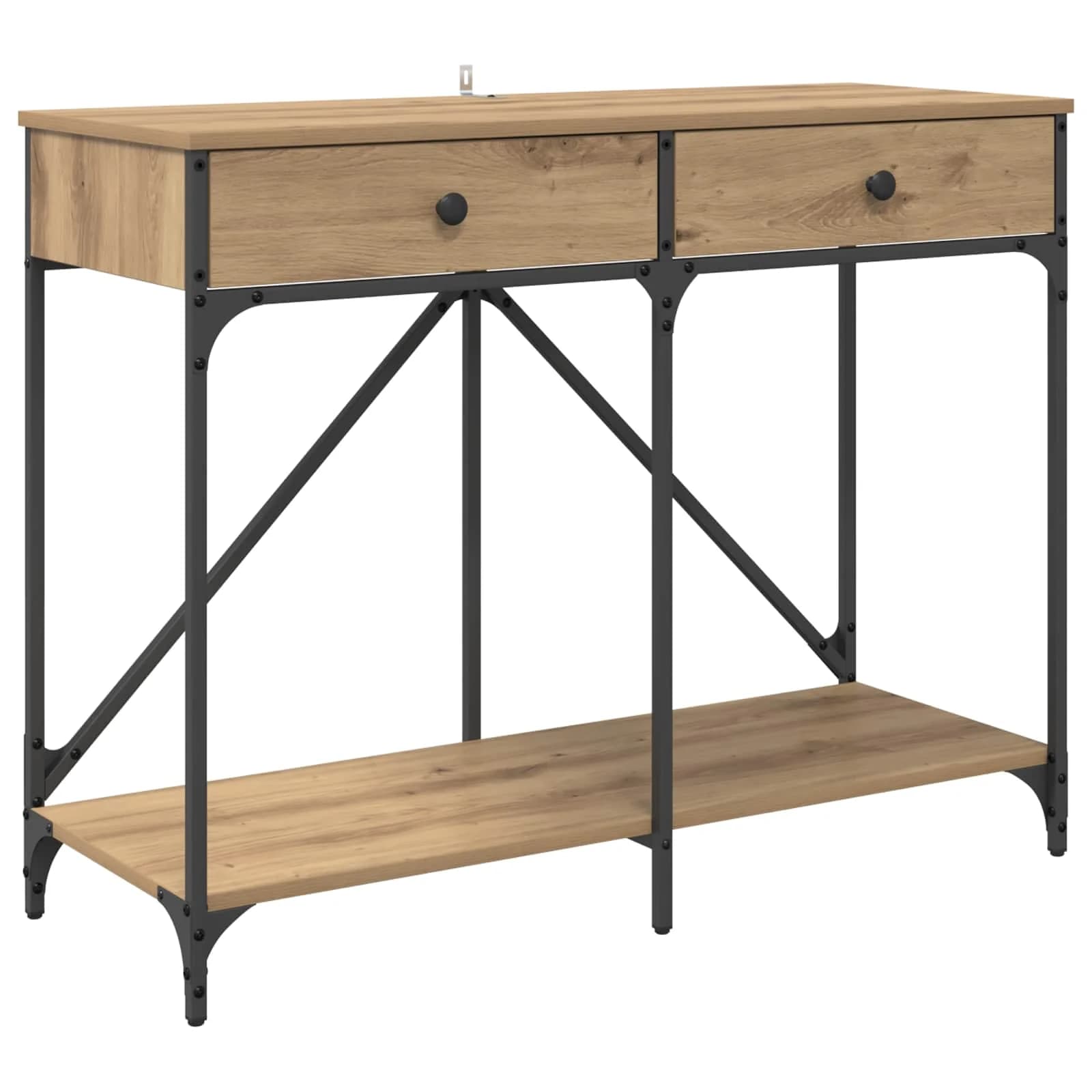 Konzolna miza Umetni hrast 100 x 39 x 78,5 cm Inženirski les - slika 2