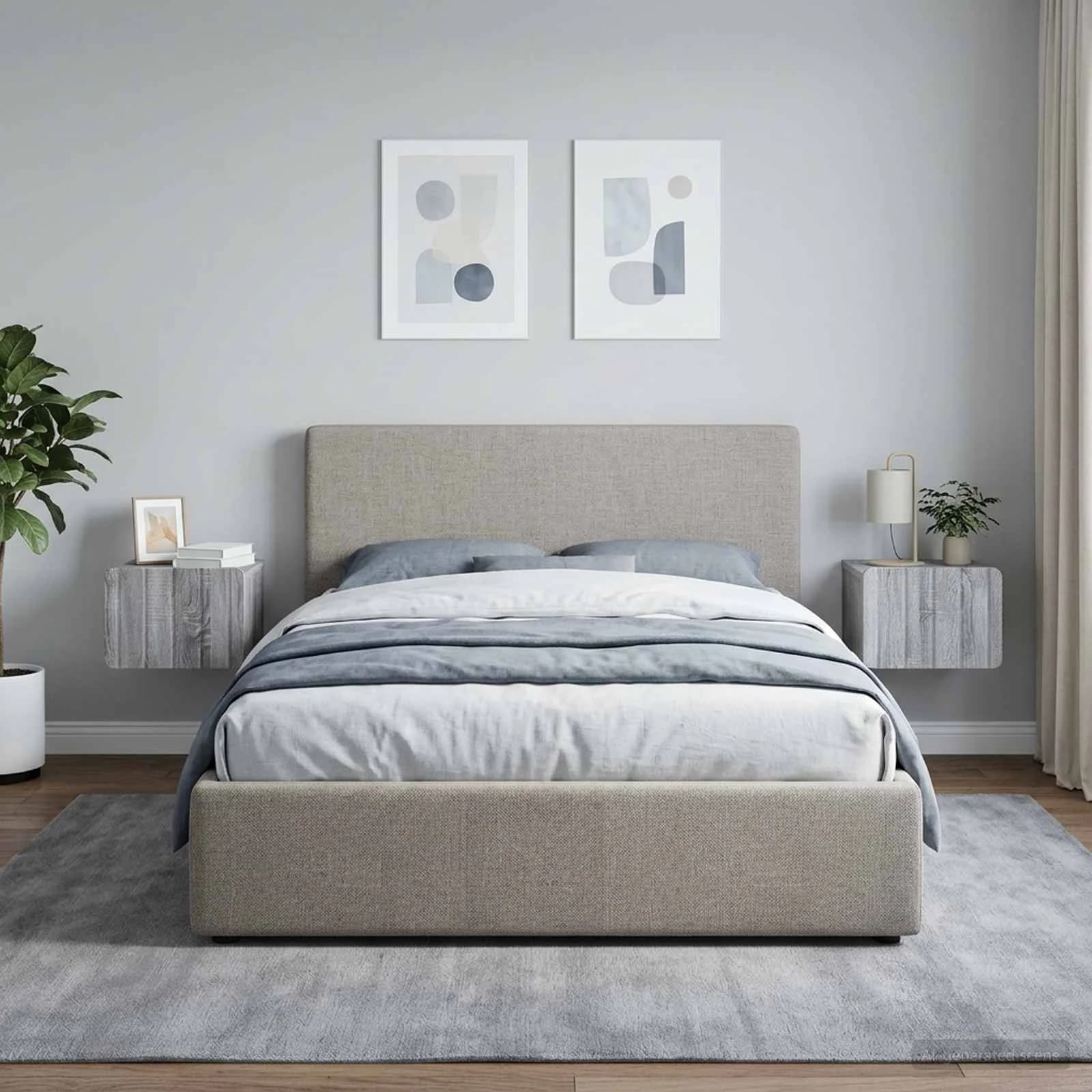 Stenski nočni omarici 2 kos Siva Sonoma 33 x 34,5 x 24 cm