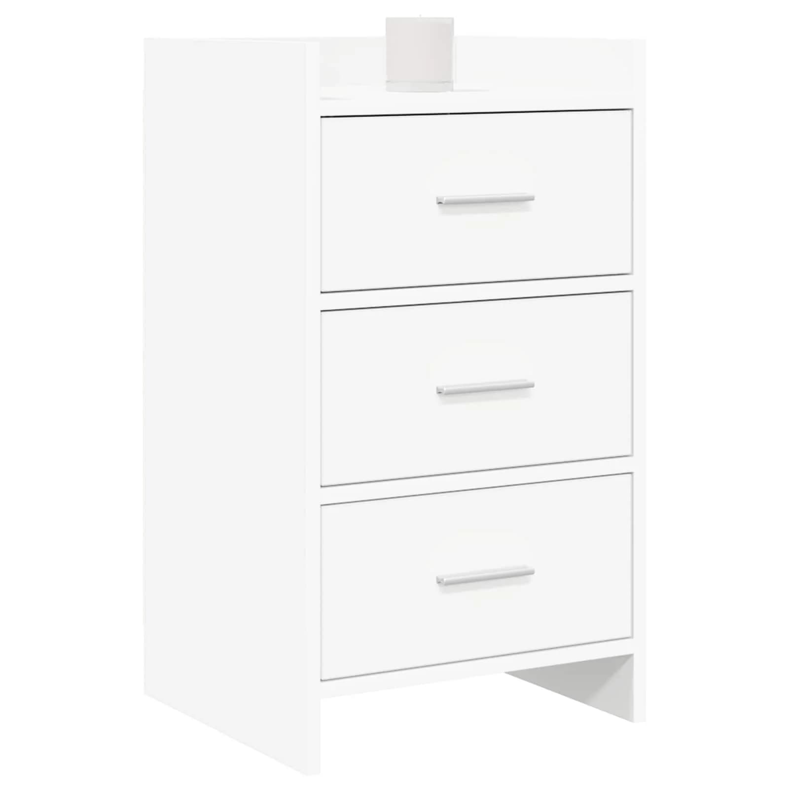 Posteljne mize Bela 40 x 36 x 70 cm Inženirski les - slika 2