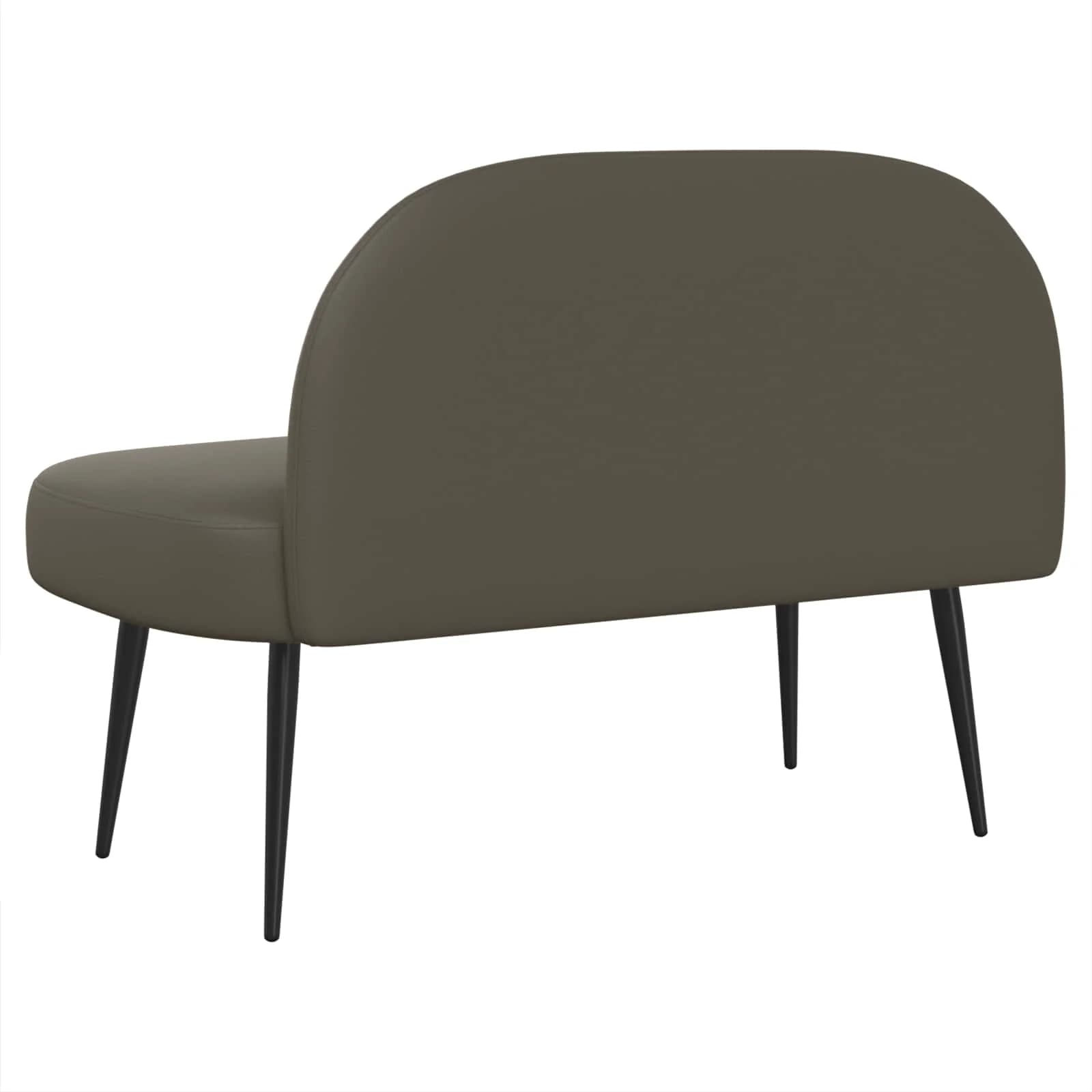Oblazinjena klop z naslonom Siva 110 x 60 x 76 cm Umetno usnje - slika 4