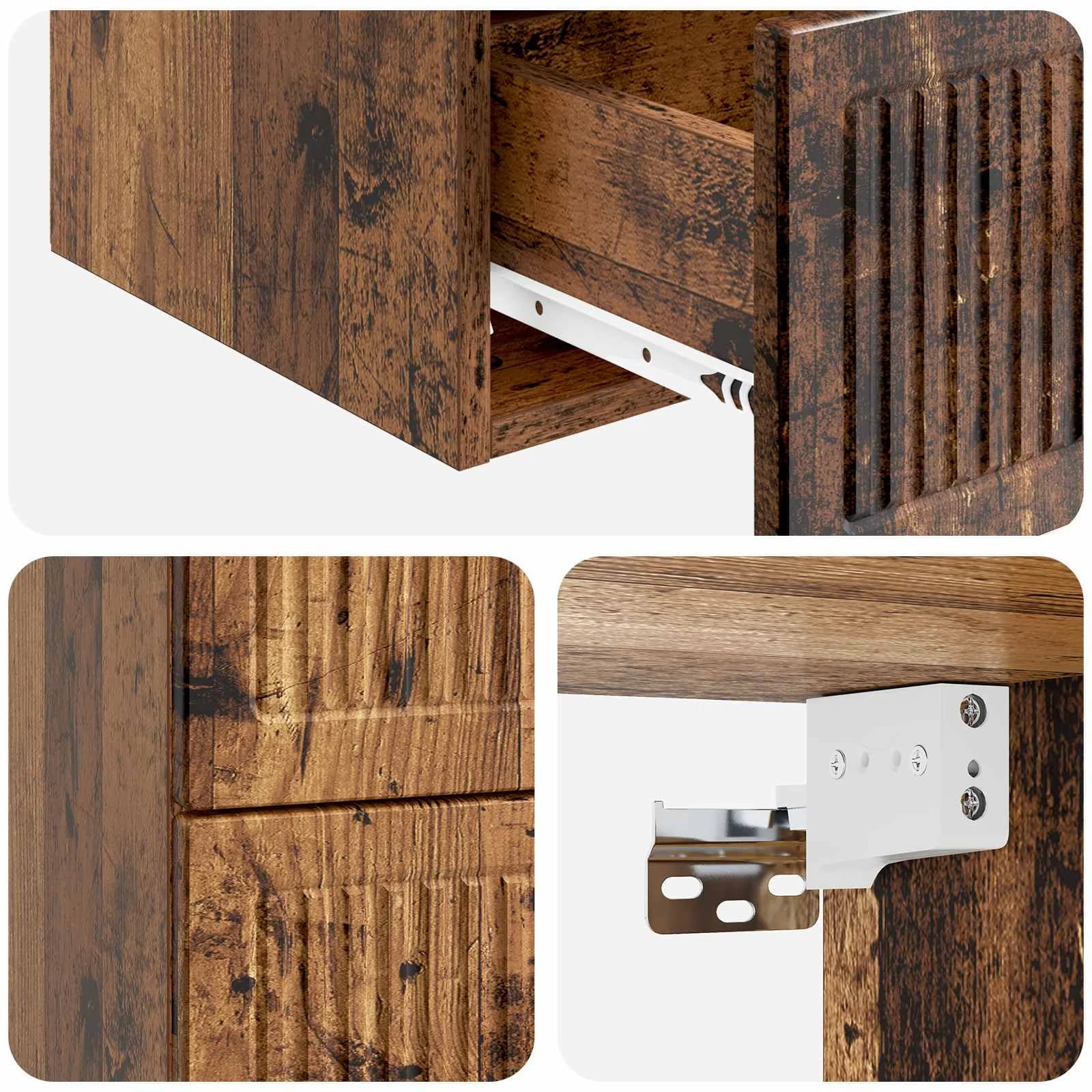 Stenski nočni omarici Star les 33 x 34,5 x 40 cm Inženirski les - slika 8