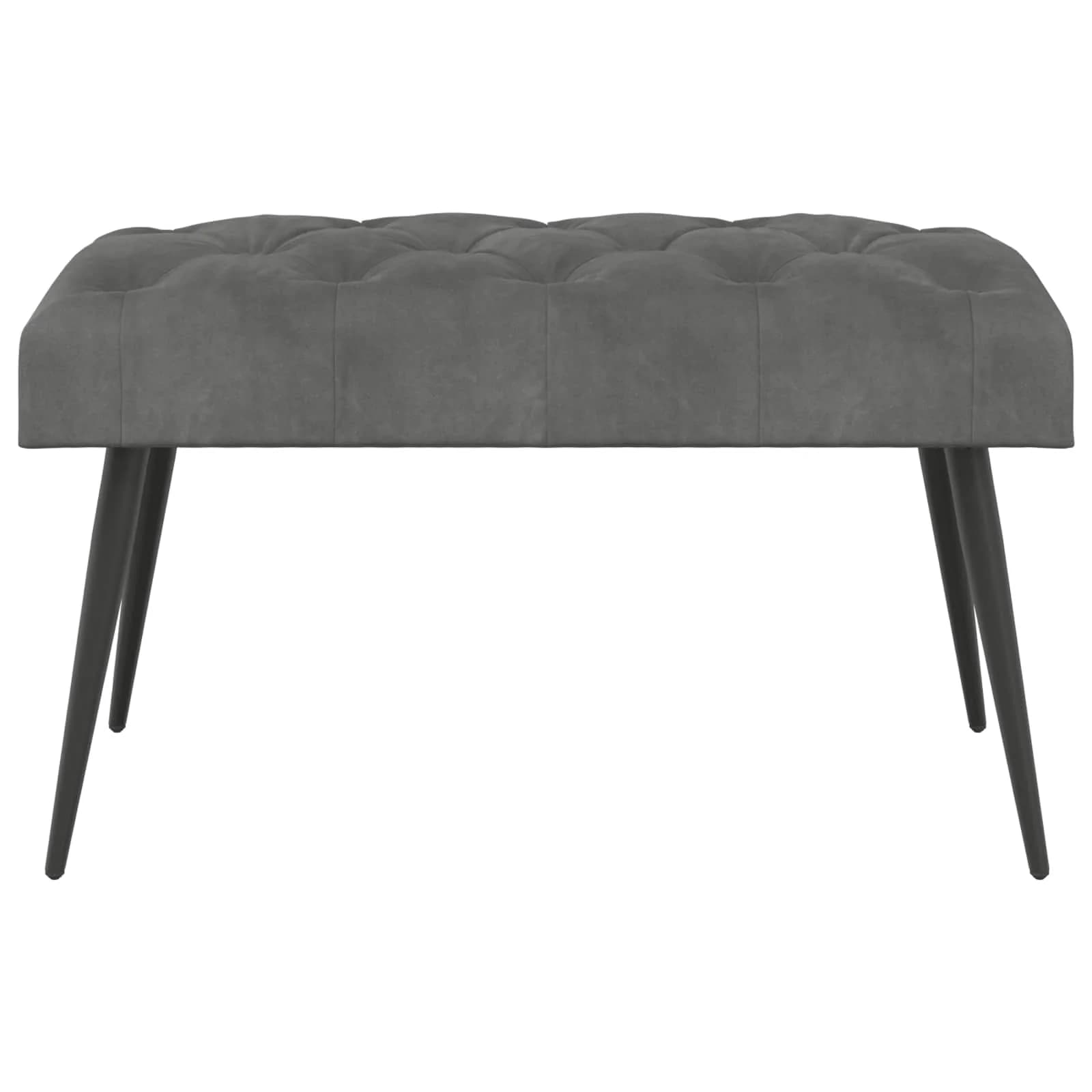 Klop s gumbnim oblazinjenjem Temno siva 80 x 40 x 46 cm Žamet - slika 5