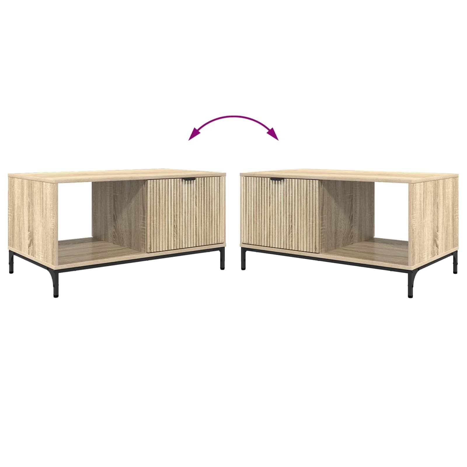 Klubska miza Sonoma hrast 90 x 49 x 46 cm Inženirski les - slika 12