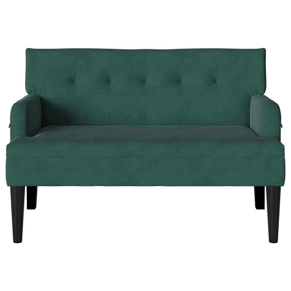 Chesterfield klop Temno zelena 112 x 65,5 x 75 cm Žamet - slika 4