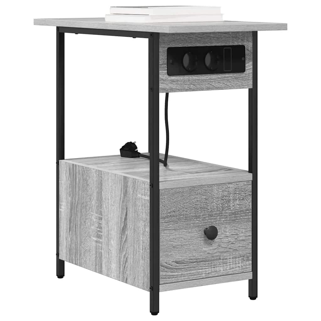 Nočna omarica Siva Sonoma 60 x 30 x 61 cm Inženirski les - slika 3