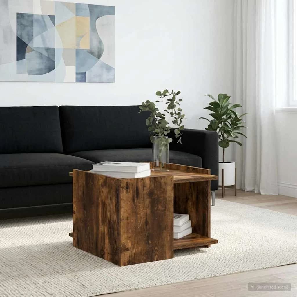 Klubska miza Dimljen hrast 50,5 x 50 x 33 cm Inženirski les - slika 4
