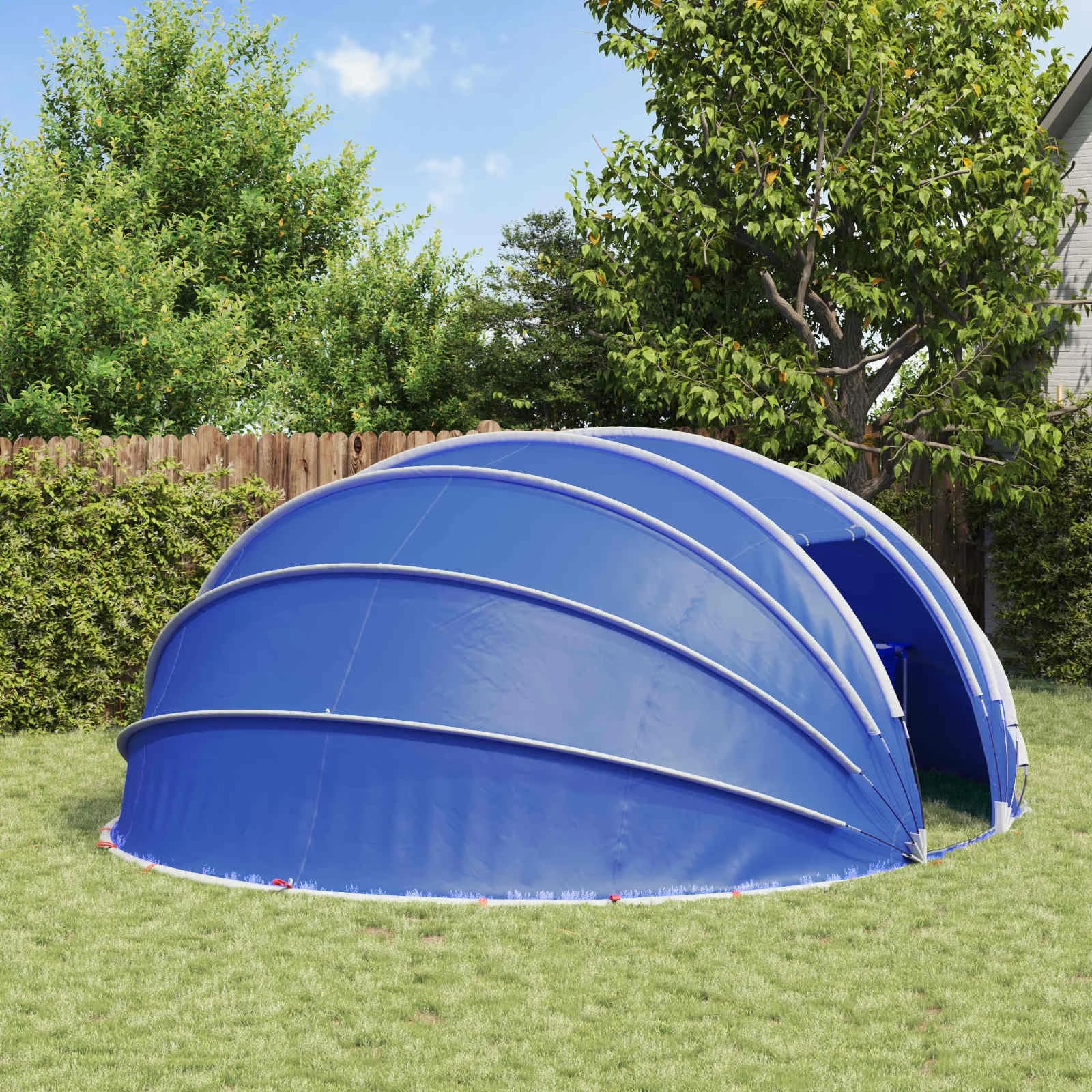 Bazenski šotor dome 538 x 440 x 204 cm Azurna modra - slika 3