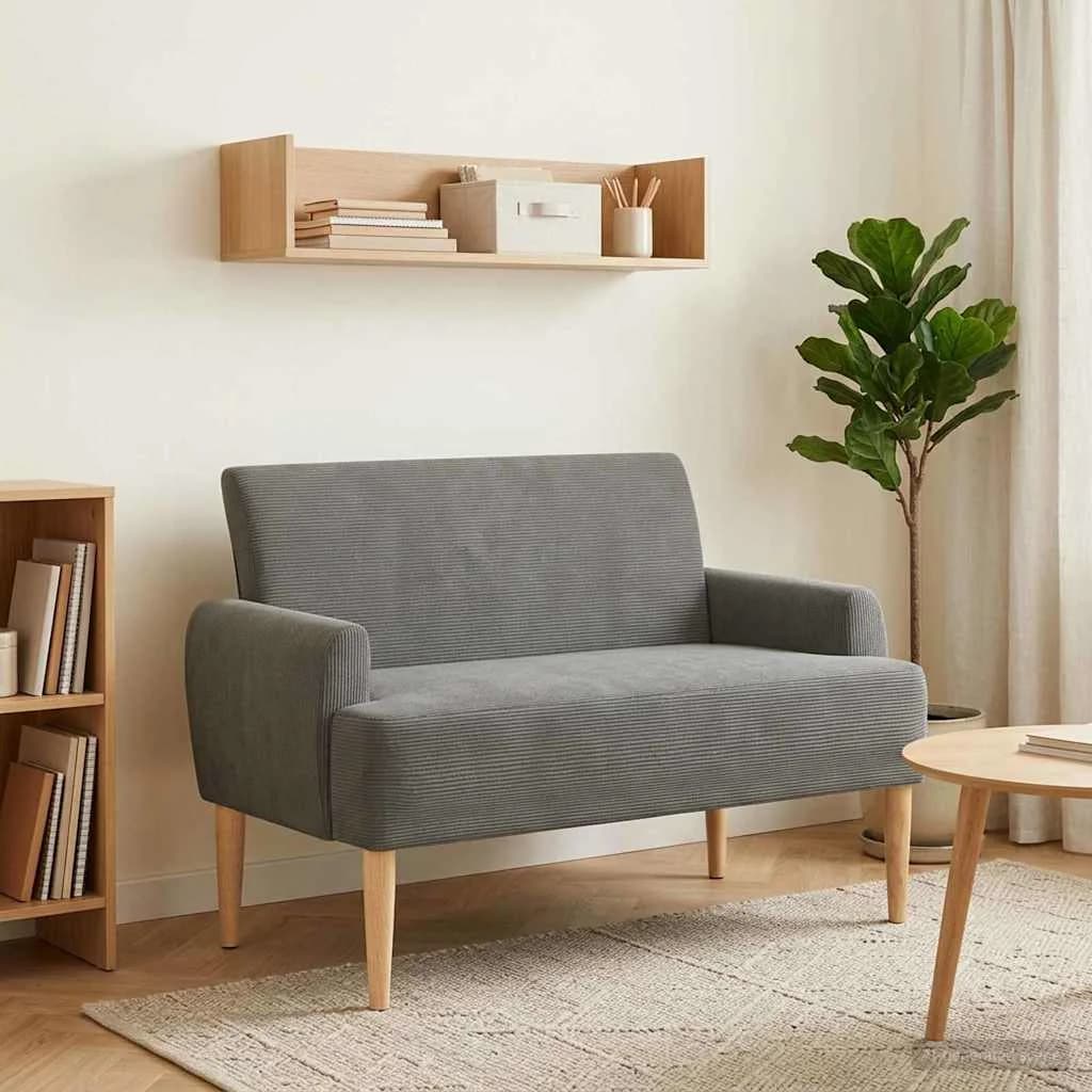Dvojnica s gumbi Temno siva 116 x 67 x 81 cm Žametna tkanina
