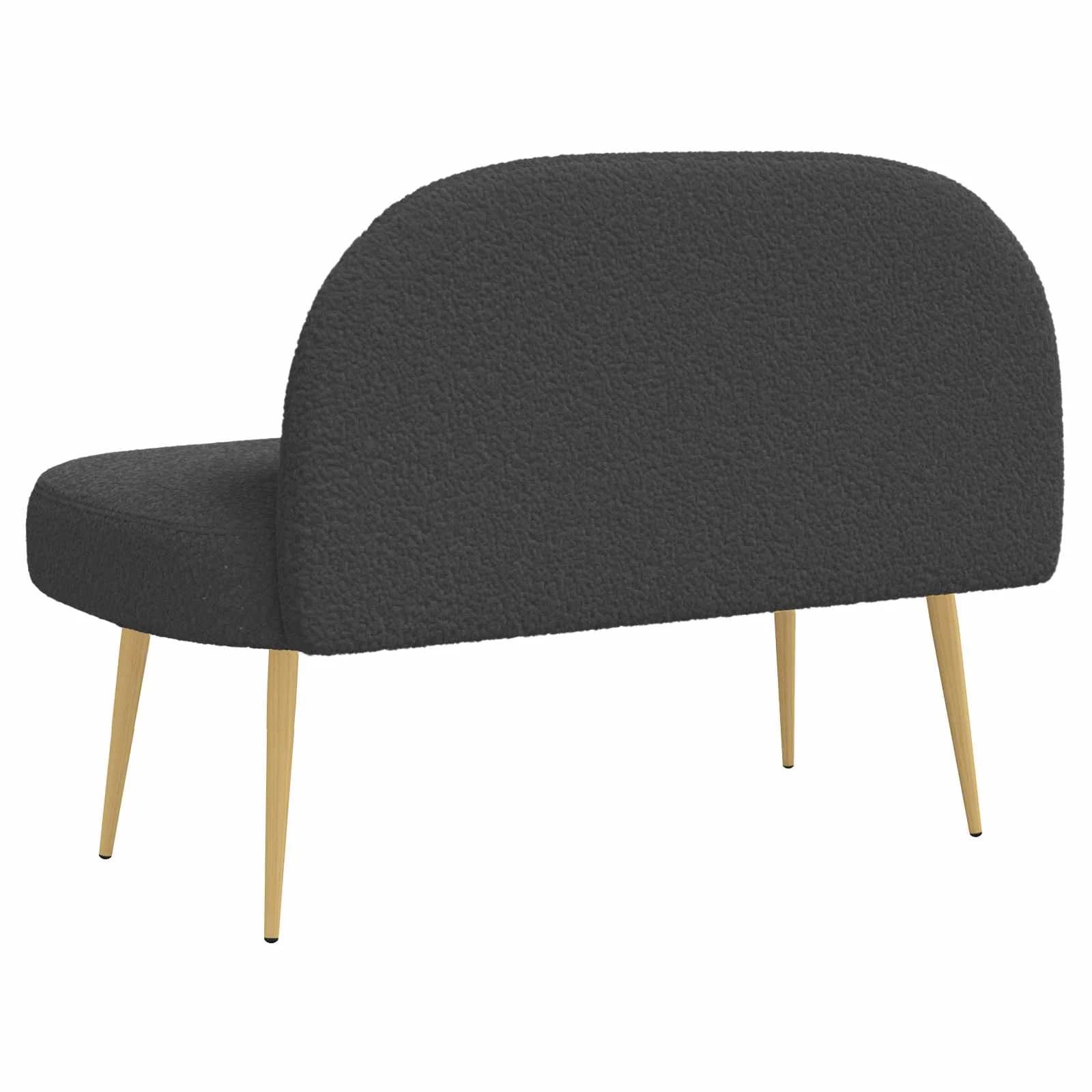 Oblazinjena klop z naslonom Temno siva 110 x 60 x 76 cm Bouclé - slika 4