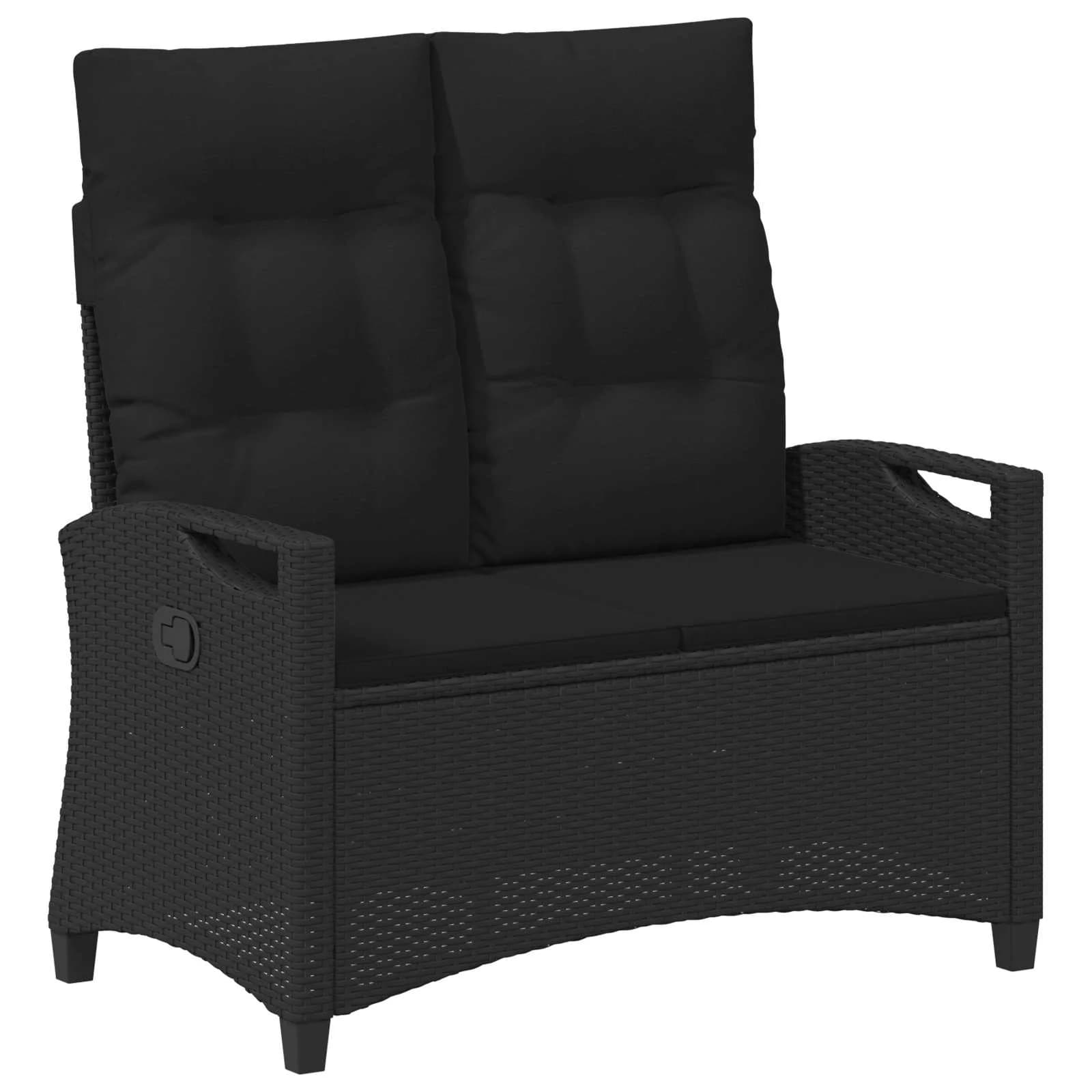 Vrtna klop z blazino Črna 105 x 60 x 112 cm Jeklo in poliestren - slika 2