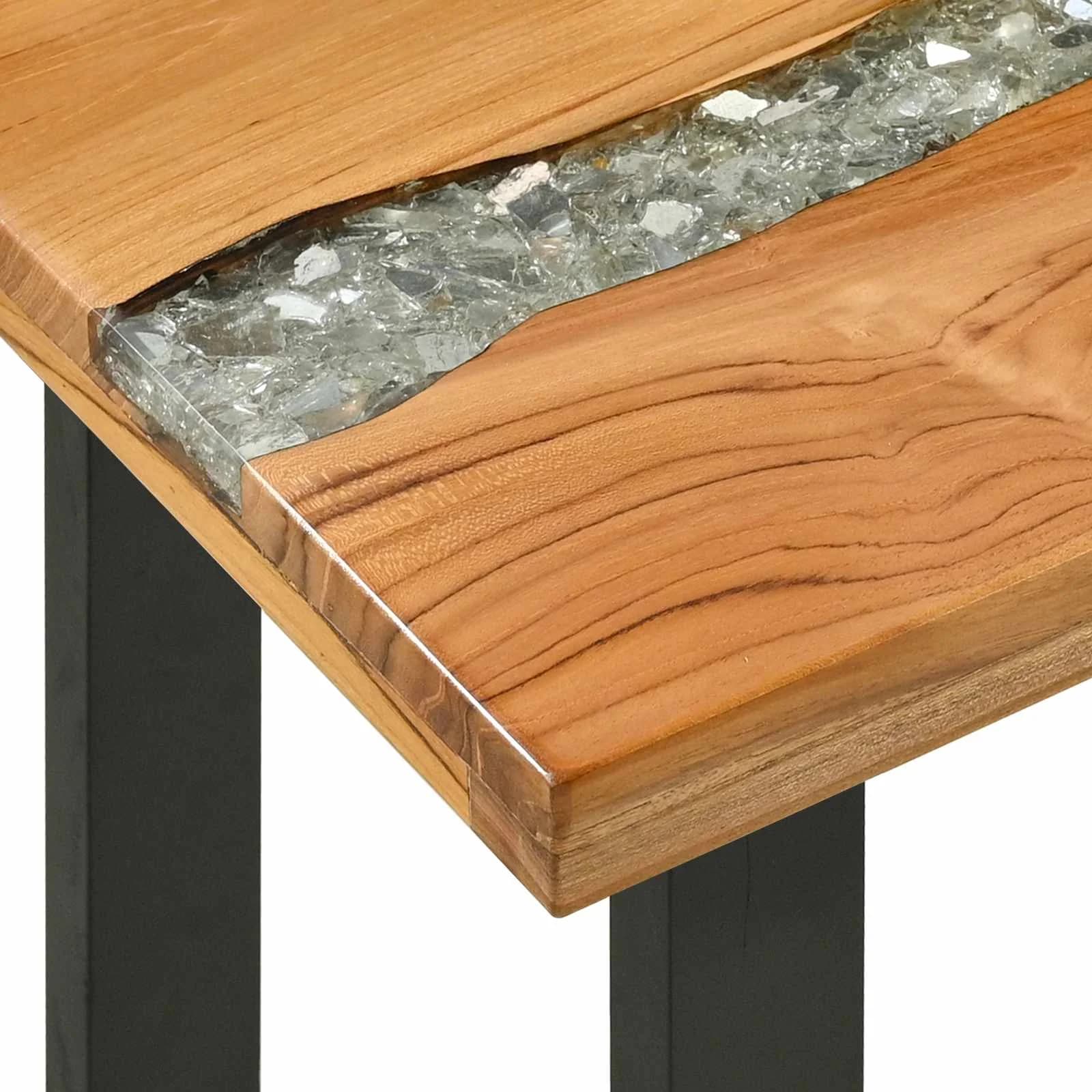 Konzolna miza Rjava 100 x 35 x 75 cm Trden tikov les - slika 5